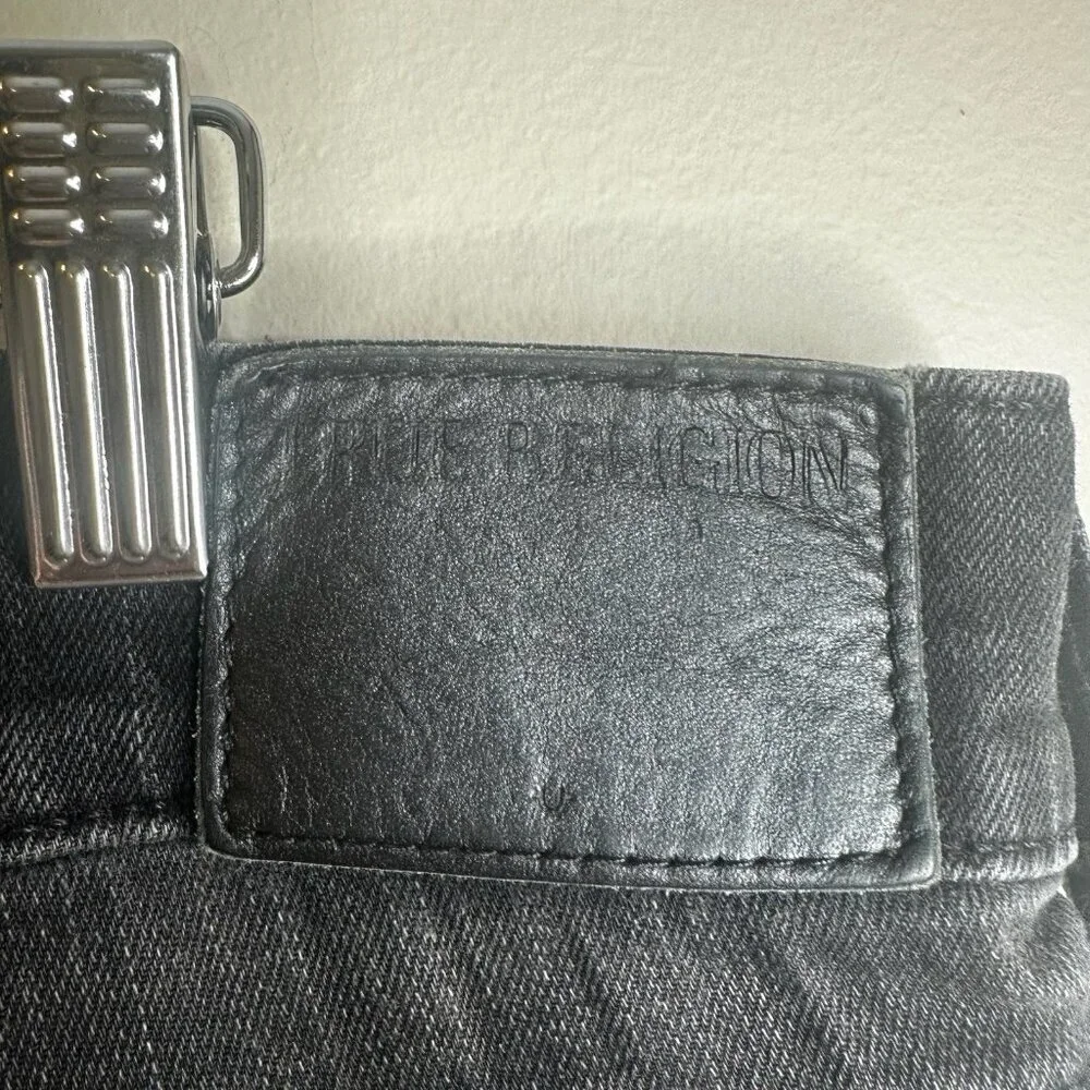 True Religion Ricky‎ Relaxed Straight Mens 38 (actual 40x31) Black Denim Jeans